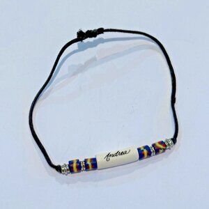 Andrea Name Bracelet Black Cord Beaded Adjustable Handmade